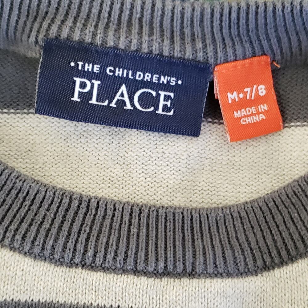 2 FOR $5 SALE Girl's Gray Striped Sweater Medium (7/8) - Picture 6 of 7